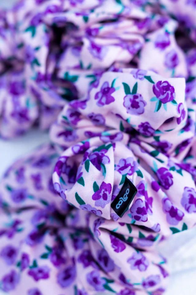 Purple Blossom Scrunchie