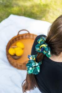 green garden scrunchie