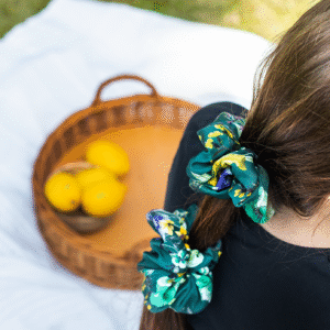 green garden scrunchie